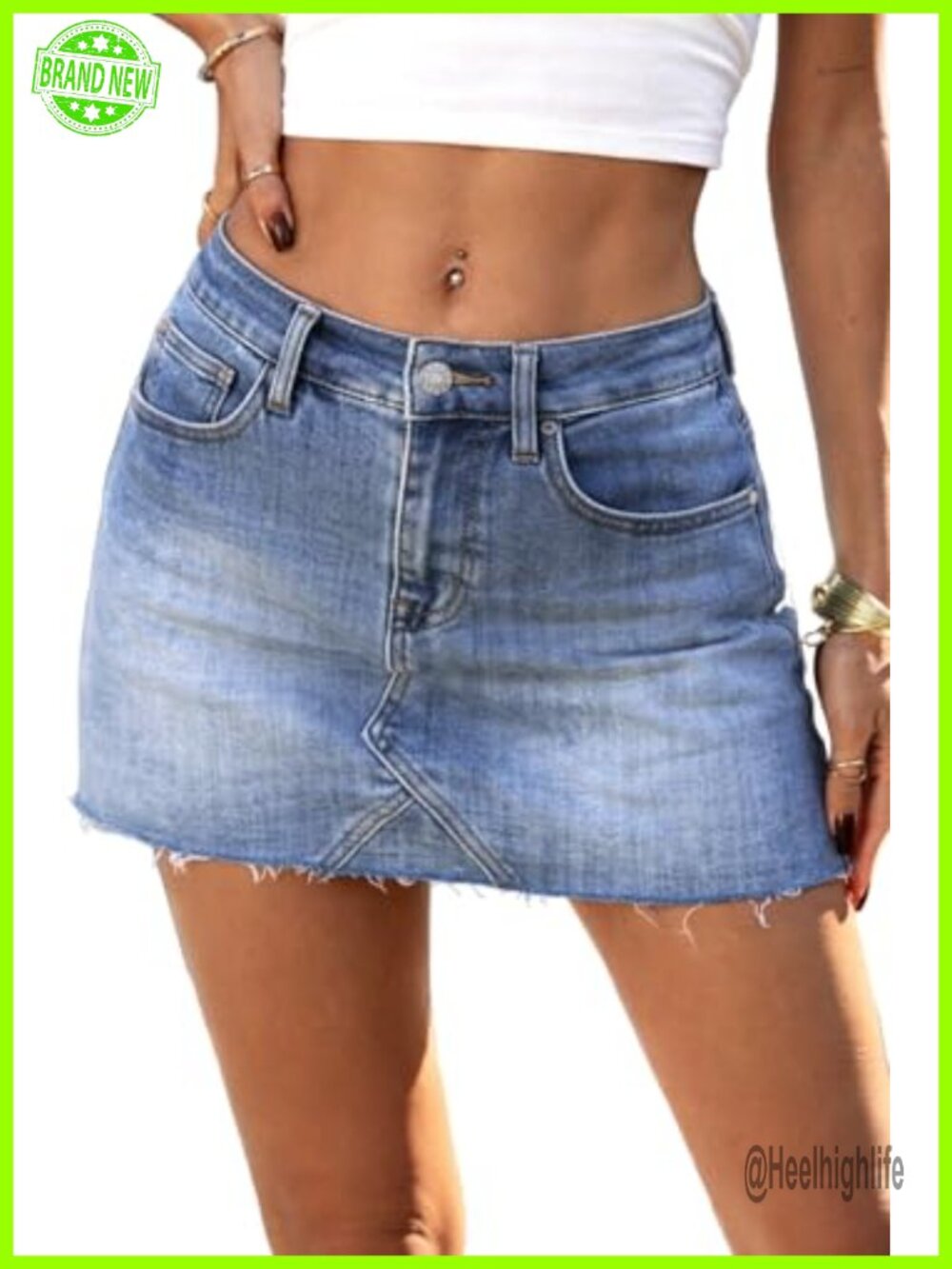 Coastal Cowgirl Skort Mini Denim Raw Hem Summer Skirt